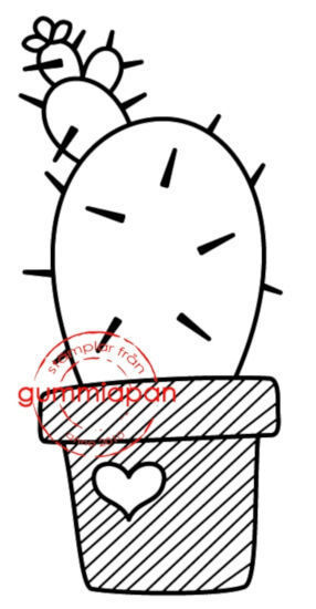 Picture of Cactus with a flower - stamp