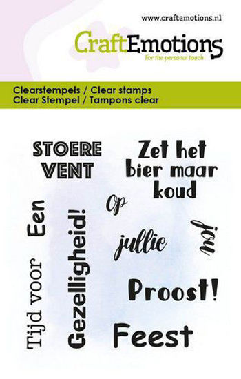 CraftEmotions clearstamps 6x7cm - Tekst Stoere vent - Proost NL