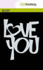 Carla Creaties Love You Sjabloon - Flexibel kunststof stencil voor artistieke expressie in A6 formaat, perfect voor mixed-media en art journaling projecten.