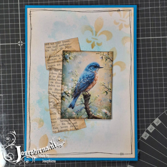 A beautiful sample card withe a blue bird.